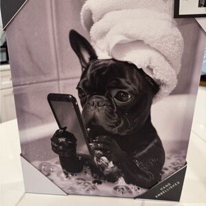 District Monochrome French Bulldog Bath Art